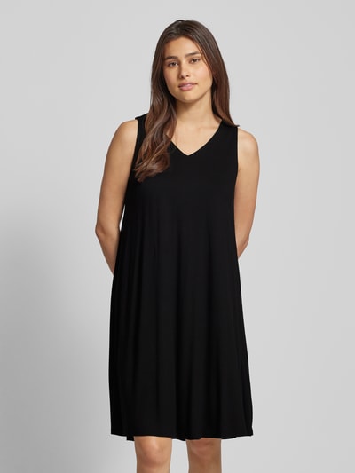 OPUS Sukienka mini z zaokrąglonym dekoltem w serek model ‘Winga’ Czarny 4