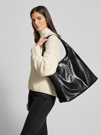 Hey Marly Shopper mit Label-Detail Modell 'Alltime Lover Croco' Black 1