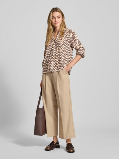 ZABAIONE Blusenshirt aus Viskose mit Tunika-Kragen Modell 'Ha44nna' Mittelbraun 1