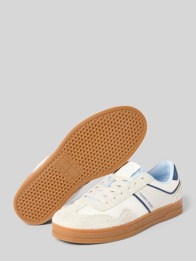 Tommy Jeans Low Top Sneaker aus reinem Leder Hellblau 4