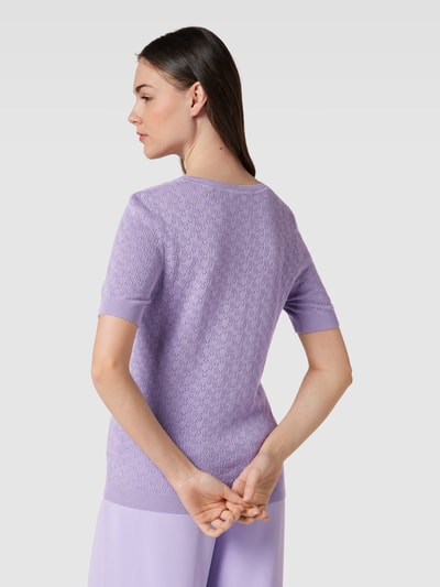 Esprit Collection Gebreid shirt van viscosemix met ronde hals Lila - 5