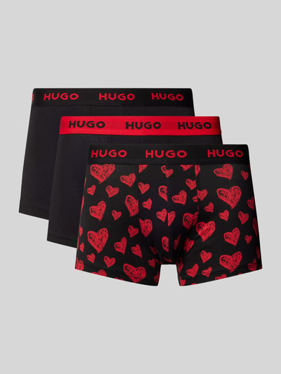 HUGO Trunks mit elastischem Label-Bund im 3er-Pack Black 1