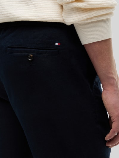Tommy Hilfiger Tapered Chino aus Leinen-Mix mit Tunnelzug Modell 'HARLEM' Marine 3