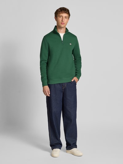 Dickies Sweatshirt met schipperskraag, model 'OAKPORT' Donkergroen - 1