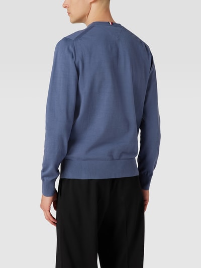 Tommy Hilfiger Pullover mit Label-Stitching Modell 'Crew Neck Sweater' Jeansblau 5