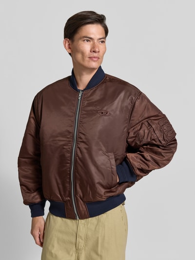 Diesel Bomberjack met gestikt logo model 'W-TYPE-D1' Marineblauw - 6