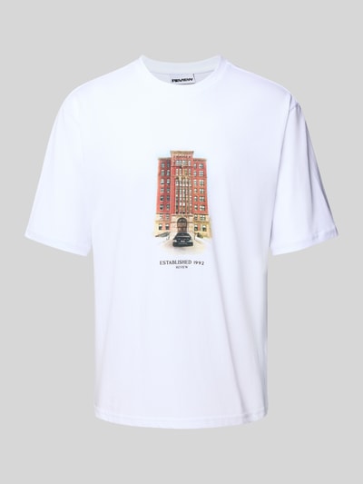 REVIEW T-Shirt mit Label-Print Weiss 2