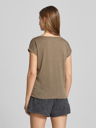 Only Regular fit T-shirt met viscose, model 'SILVERY' Taupe - 5