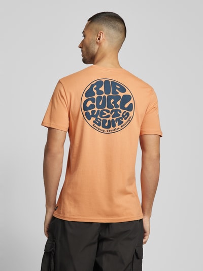 Rip Curl T-Shirt mit Label-Print Modell 'WETSUIT' Orange 5