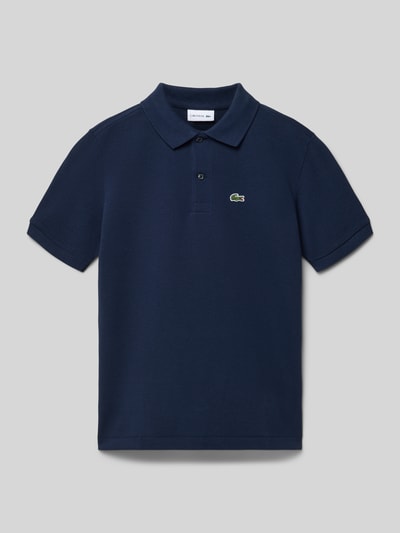 Produktfoto, Regular Fit Regular Fit aus reiner Baumwolle von Lacoste, kinder Poloshirt, Optik: Unifarben, Logo-Stitching, Polokragen, V-Ausschnitt, kurze Knopfleiste, Kurzarm, Ärmelabschluss: Gerippt, Materialverarbeitung: Piqué, Material: Reine Baumwolle.