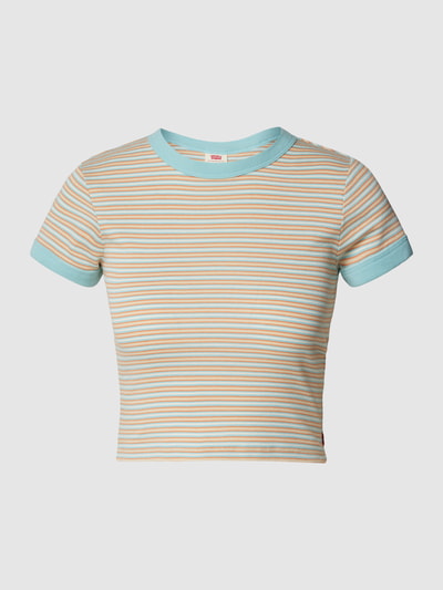 Levi's® T-Shirt aus Baumwolle mit Streifenmuster Hellblau 2