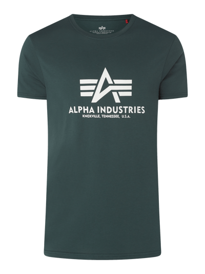 Alpha Industries T-Shirt mit Label-Print Modell 'BASIC' Smaragd 1