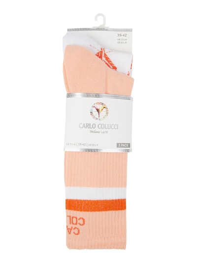 CARLO COLUCCI Sokken met stretch per 2 paar Zalm - 2