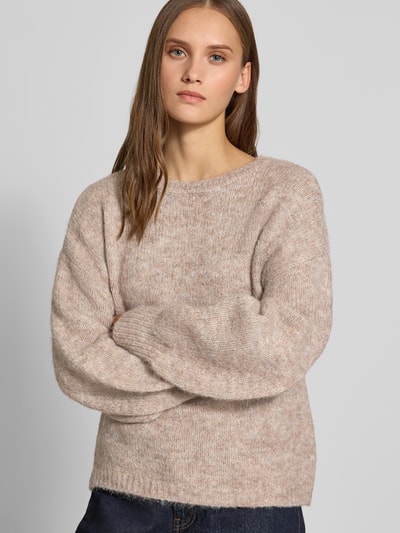 ONLY Regular Fit Pullover mit Woll-Anteil Modell 'NELLIE' Sand Melange 3