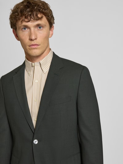 BOSS Marynarka na dwa guziki o kroju slim fit z kołnierzem z połami model ‘Jasper’ Ciemnozielony 3
