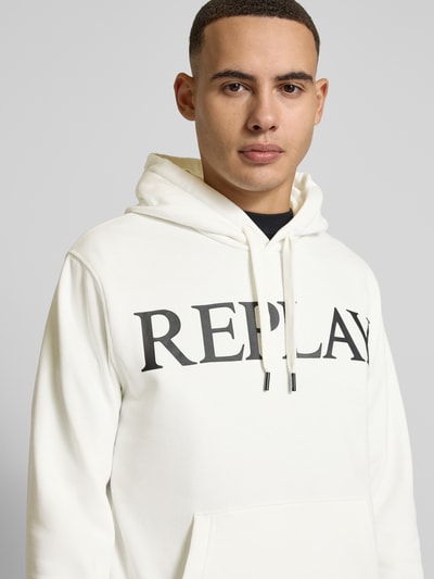 Replay Hoodie mit gerippten Abschlüssen Offwhite 3