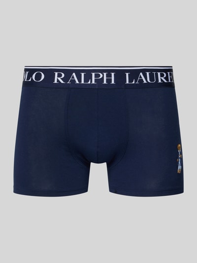 Produktfoto, Trunks aus Baumwoll-Mix mit Polo Bear von Polo Ralph Lauren Underwear, granatowy kolor, jednolity, aplikacja Polo Bear, elastyczny label-bund