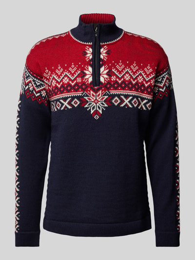 Dale of Norway Wollpullover mit Troyer-Kragen Dunkelblau 2