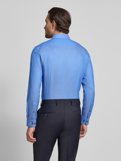 Jake*s Slim fit zakelijk overhemd met knoopsluiting Koningsblauw - 5