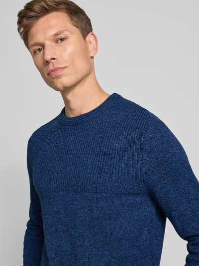 Brax Gebreide pullover met ribboorden, model 'Rick' Koningsblauw - 3