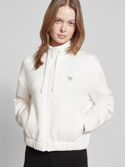 Guess Activewear Sweatjacke mit Stehkragen Modell 'CECILIA' Offwhite 3