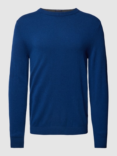 Christian Berg Men Gebreide pullover van kasjmier met ronde hals Marineblauw gemêleerd - 2