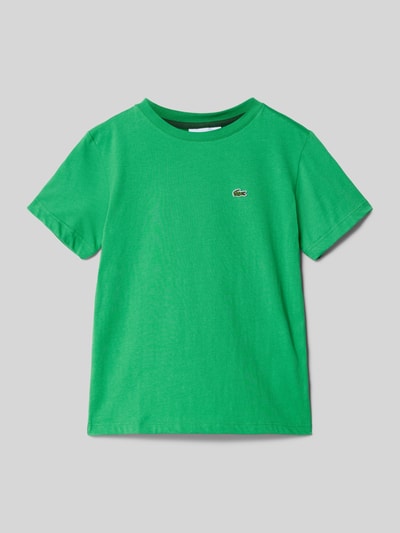 Lacoste T-shirt z detalem z logo Zielony 1