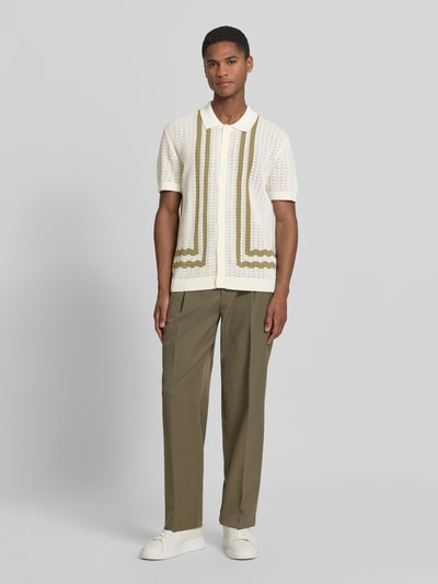 Casual Friday Regular Fit Strick-Poloshirt Modell 'HOLLA' Weiss 1