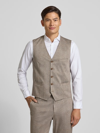 CG - Club of Gents Gilet met V-hals, model 'Mosley' Beige - 4