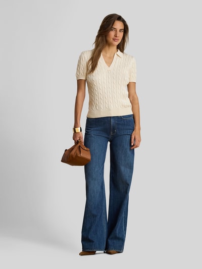 Lauren Ralph Lauren Koszulka polo o kroju regular fit z tkanego materiału – mieszanka bawełny Écru 1