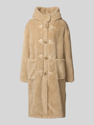 Gil Bret Fleecemantel mit Kapuze und Knopfleiste Sand 2