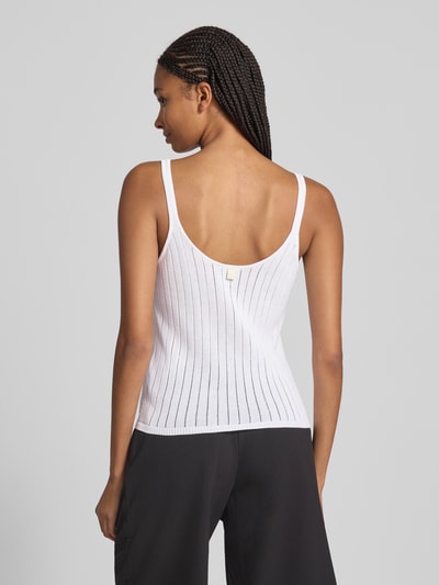 Karo Kauer Gebreide top met labelpatch Wit - 5