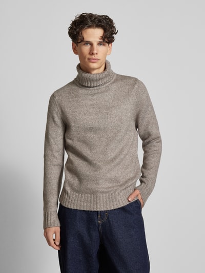 Superdry Strickpullover mit Rollkragen und Viskose-Anteil Mittelgrau 4