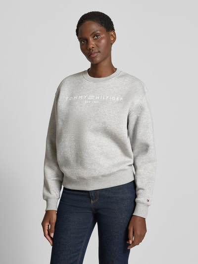 Tommy Hilfiger Relaxed Fit Sweatshirts aus Baumwoll-Mix Hellgrau Melange 4