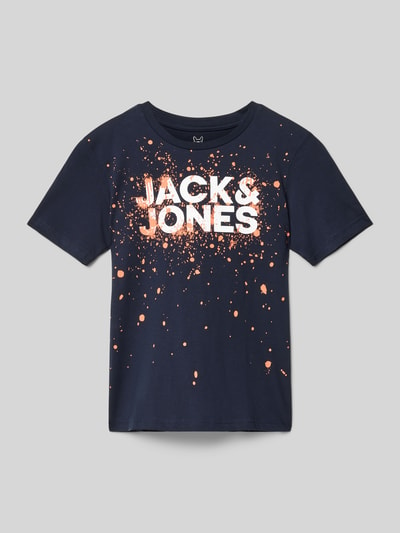 Jack & Jones T-shirt z nadrukiem z logo Granatowy 1