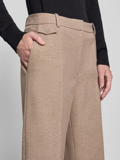 HUGO Relaxed fit stoffen broek met viscose, model 'ENORE' Zand - 3
