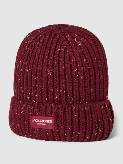 Jack & Jones Czapka beanie dwukolorowa model ‘CLIFF’ Oberżynowy 1