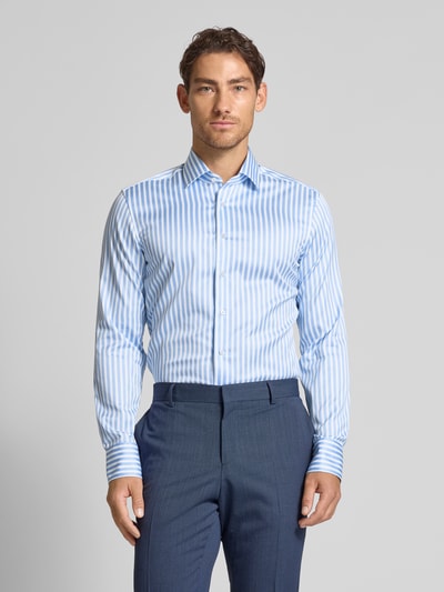 ETERNA Slim fit zakelijk overhemd met knoopsluiting Bleu - 4