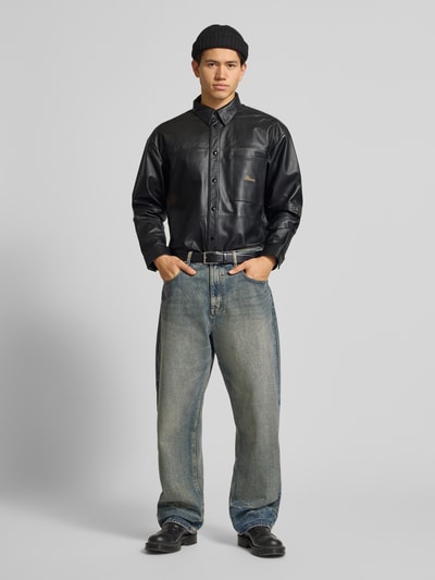 BLKVIS Vrijetijdsoverhemd in leerlook Zwart - 1