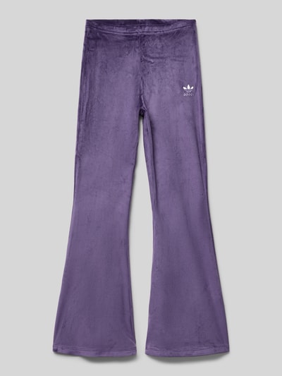 adidas Originals Flared Stoffhose mit elastischem Bund Pflaume 1
