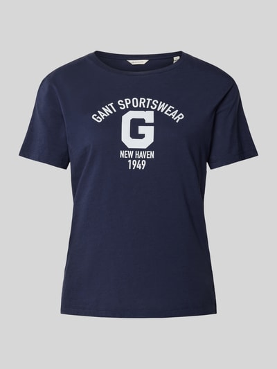 Gant T-Shirt mit Label-Print Marine 2