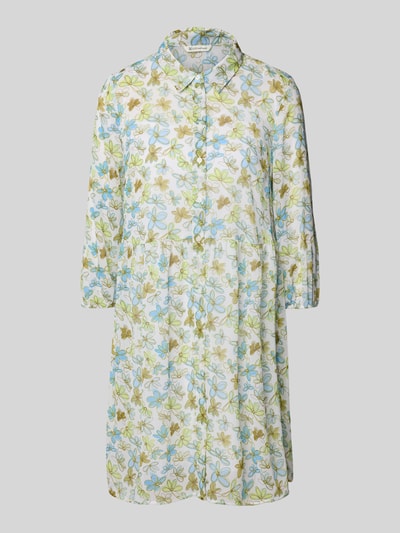 Tom Tailor Denim A-Linie Babydoll-Kleid aus Chiffon mit Viskose-Futter Offwhite 2