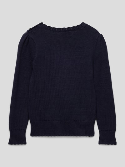 Polo Ralph Lauren Kids Gebreide pullover met motiefstitching en golvende zoom Marineblauw - 3