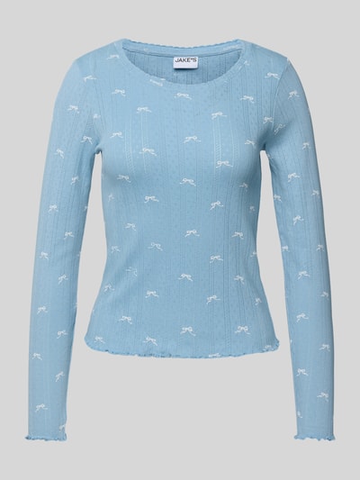 Jake*s Casual Pyjamabovendeel met ajourpatroon Lichtblauw - 2