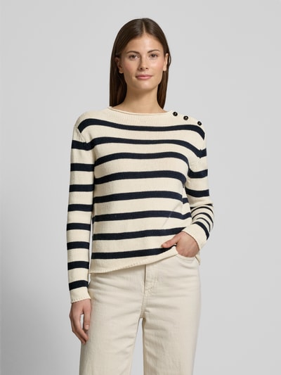 Weekend Max Mara Strickpullover mit Knopfleiste Modell 'VIBO' Offwhite 4