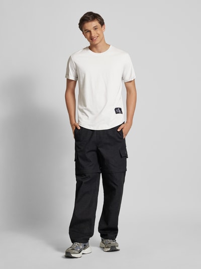Calvin Klein Jeans T-shirt met ronde hals Zilver - 1