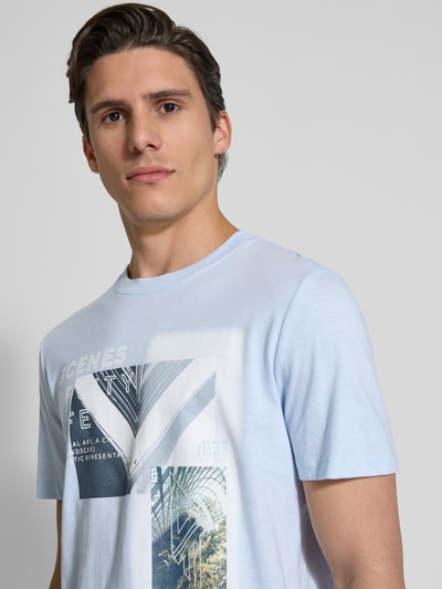 Tom Tailor Denim Regular fit T-shirt van puur katoen Lichtblauw - 3
