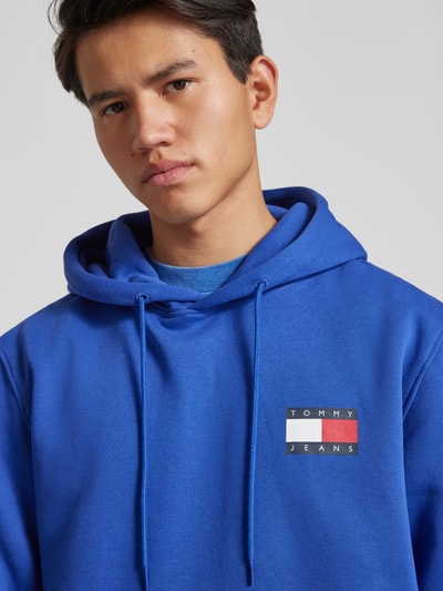 Tommy Jeans Hoodie met labelprint, model 'ESSENTIAL' Koningsblauw - 3