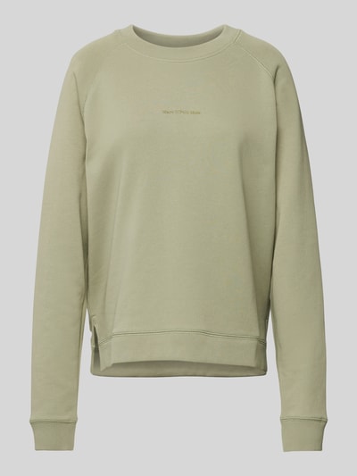 Marc O'Polo Denim Sweatshirt met labelprint Rietgroen - 2