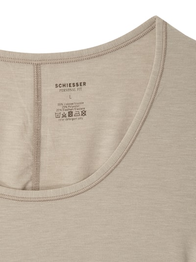 Schiesser Personal Fit T-Shirt aus Baumwoll-Elasthan-Mix Mittelbraun 2